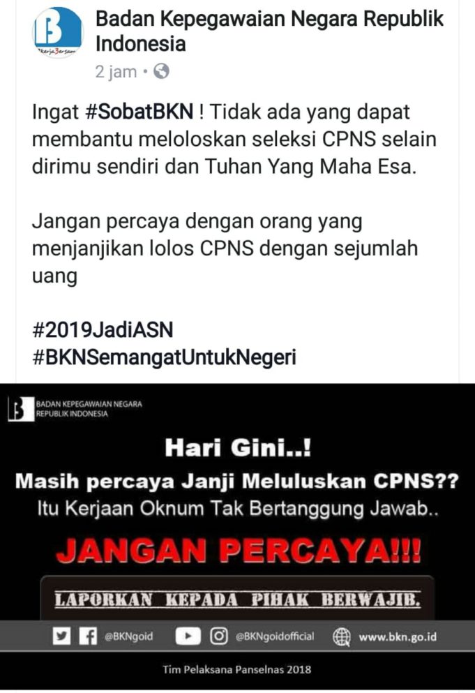 Tes CPNS Dilaksanakan Transparan dan Terbuka,Warga di Minta Waspada Aksi Penipuan