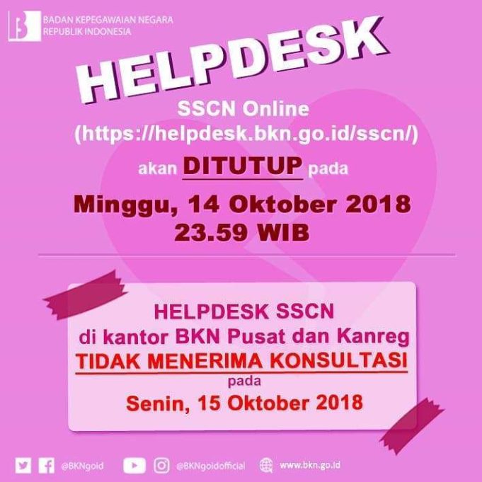 BKPP Bolmong Pendaftaran CPNS Berakhir Pukul, 23.59 Wita 15 Oktober 2018