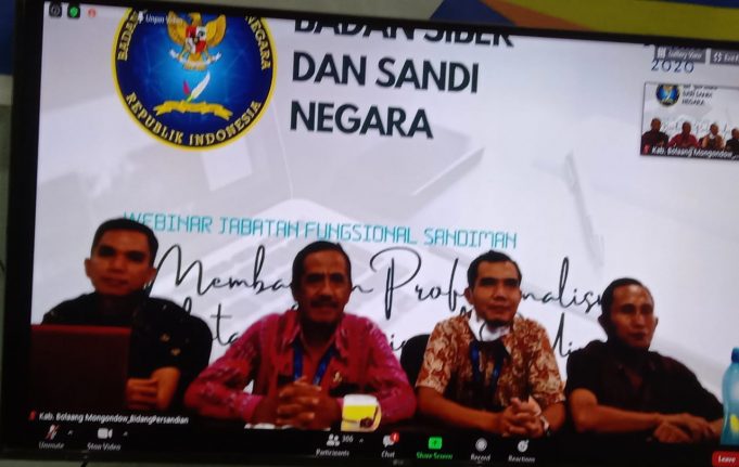 Kominfo Bolmong Ikut Kegiatan Webiner JFU Sandiman oleh BSSN RI