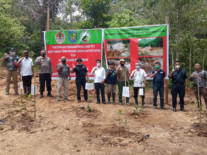 Pemkab Bolmong Bersama Taman Nasional Bogani Nani Wartabone dan Kementerian Lingkungan Hidup Menutup dan Konservasi Tambang Patolo