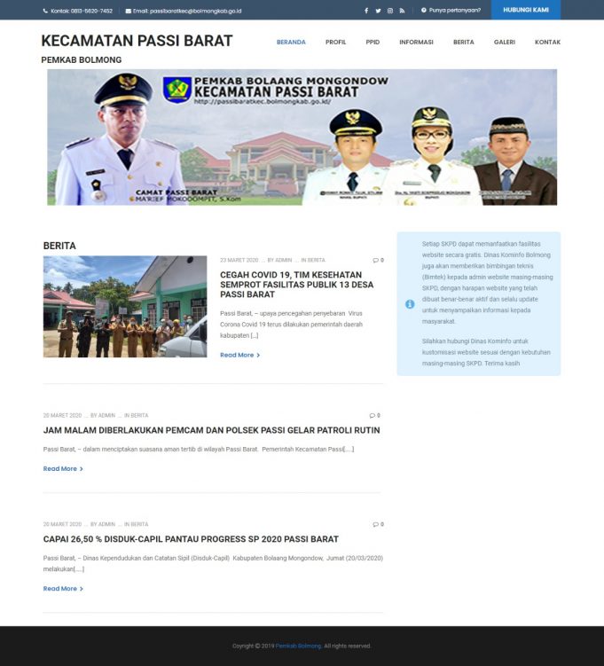 Dinas Kominfo Rampungkan Website Kecamatan