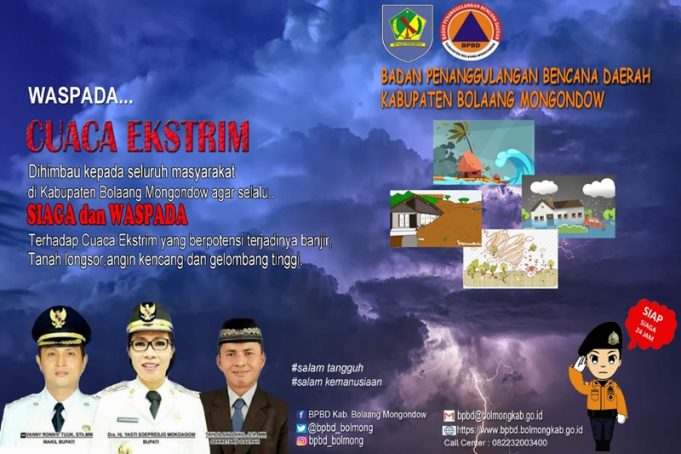 Masyarakat Bolmong Diminta Tingkatkan Kewaspadaan Hadapi Cuaca Ekstrim