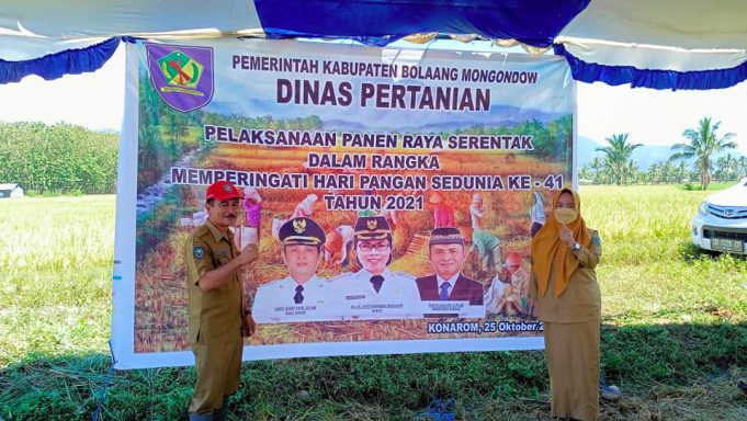 Di Hari Pangan Sedunia, Dinas Pertanian Melaksanakan Panen Padi Sawah Secara Serentak